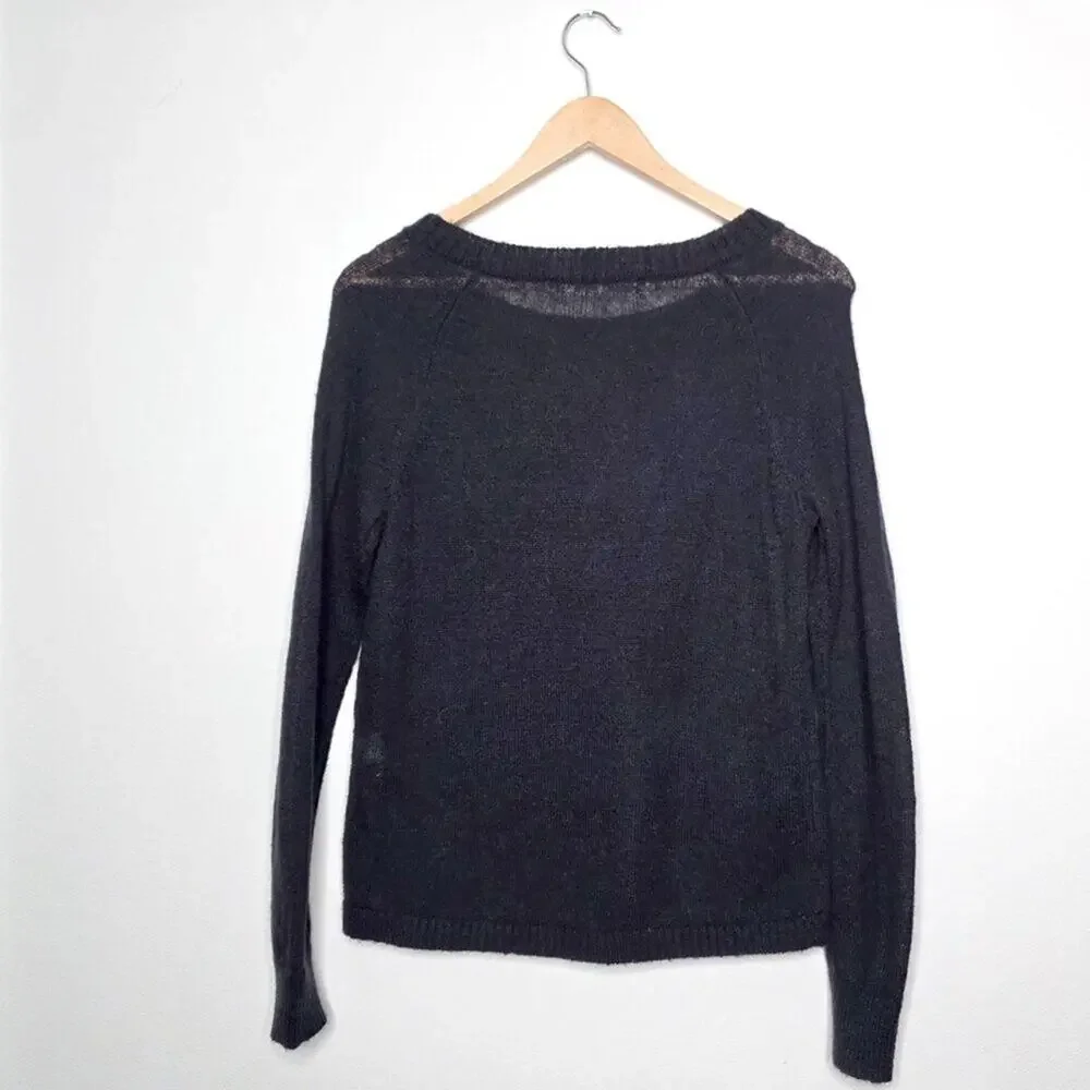 Woolrich Scenic Graphic Wool Mohair Blend Knit Sweater Mountain Camp Landscape